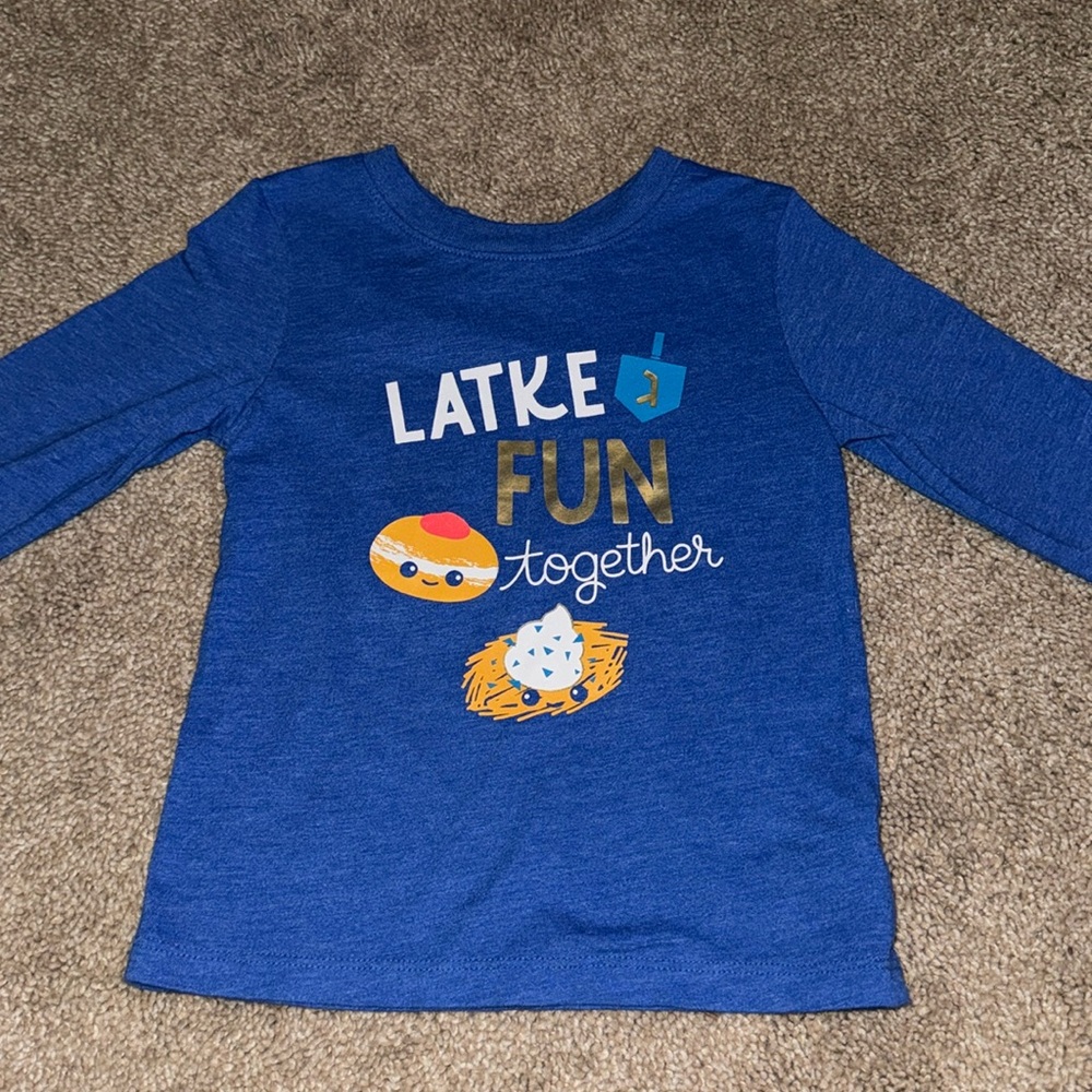Hanukkah Latke fun together long sleeve graphic tshirt